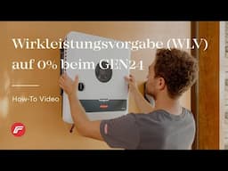 How-To Video: Einstellen der Wirkleistungsvorgabe (WLV) auf 0% beim GEN24