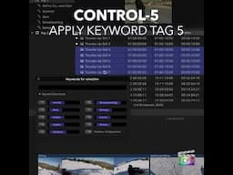 Final Cut Pro Shortcut | Control-5 | Apply Keyword Tag 5