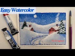 Beginner Friendly - Snowy Winter Landscape - Simple and Fun