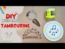 How To Make Tambourines - 4 EASY DIY Musical Instruments Craft Ideas 🎵