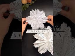 Paper lace doily snowflakes❄️⛄️ #diychristmasdecor #diycrafts #christmas #xmas