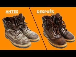 TRUCOS para dejar las BOTAS de CUERO  como NUEVAS LIMPIEZA y REPARACIÓN de BOTAS de MONTAÑA