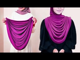 Instant Drapery Hijab And Cap Hijab Cutting And Stitching/ Pre Pleated Hijab Making/ Cowl Hijab DIY