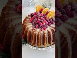 Cranberry Orange Pound Cake 🍰#poundcake #christmasrecipe #shorts #recipes #recipe