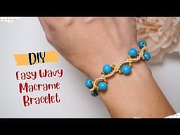 DIY Easy Macrame Wavy Bracelet with Beads