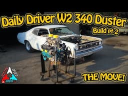 My 1970 340 Duster moves to accept it's Tunnel Ram Mopar 340 race W2 engine Pt 2 Merry Christmas