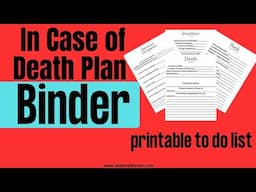 In Case of Death Plan Binder