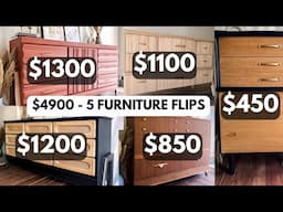 5 INSPIRING FURNITURE FLIPS ALL SOLD FOR $4900 | DIY BEAUTIFUL FURNITURE MAKEOVERS BEFORE AND AFTERS