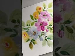 Loose florals #short #shortsyoutube #watercolorartist #lightwish