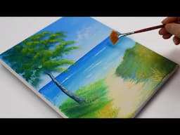 Pathway to the Sea ✨ Acrylic Painting for Beginners | Easy Acrylic Painting tutorial | STEP by STEP