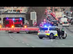 falck (LADVOGN 6782+POLITI) BIL HAVARERET i frederikssundsvejs tunnellen tow truck & police respond