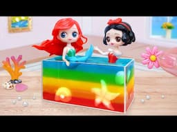 Ariel Disney Princess Cake 💗Perfect Miniature Rainbow Princess Jelly Pool Cake Recipe💗Mini Cakes