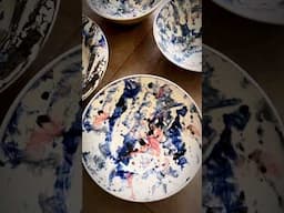 Slip Decorated Porcelain Bowls with  Clear Glaze