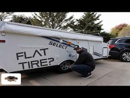 HELP! How to Change a Pop Up Camper FLAT TIRE | Tools, Tips, & Tricks