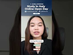 Join our Online Open Day to Discover Italian Universities for 2025 intake! #studyinitaly #openday