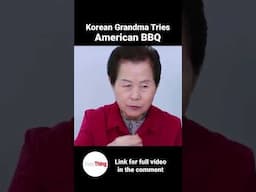 Korean Grandma Eating American BBQ 🍖 For The First Time #shorts