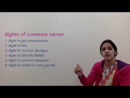 Common Carriers Act I Carriage by land I Common Carrier