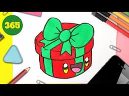 How to Draw a Cute gift Step by Step – Kawaii Drawing Tutorial