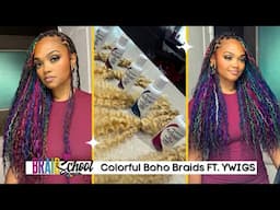 Colorful Human Boho Braids Ft. YWIGS | Braid School