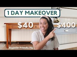 EASY & PROFITABLE Furniture Flip you can do in ONE DAY I Beginner Friendly Furniture Makeover