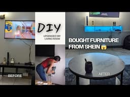 DIY: installing a Floating TV stand | I upgraded my Living room with Furniture I bought from Shein