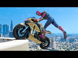 GTA 5 SPIDERMAN Motorcycle Stunts - Best Bike Stunt Fails in 2024 (Active ragdoll physics) EP 4