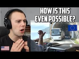 American Reacts to Extremely Narrow Cliff Bus Drive in Italy