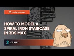 Spiral iron staircase modeling in 3ds max