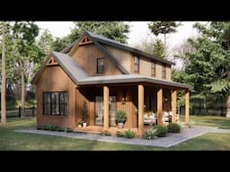 22'x26' (7x8m) Simple & Chic: 2-Bedroom Small House Design