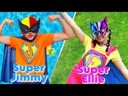 24 Hour Superhero Challenge Ellie vs Jimmy with DIY Costumes  | Ellie Sparkles Show