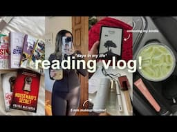 VLOG!🍵 cozy reading vlog, makeup routine, kindle unboxing, & reaching my reading goal!