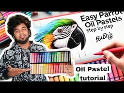 How to Use Oil pastel like pro?🤯😱 Try This Easy Step-by-Step Parrot Drawing Tutorial!