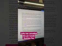 Unity Runtime Fee cancelled, no more per install cost
