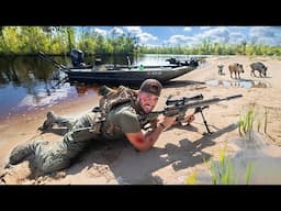 96hr Swamp Survival Challenge Tracking WILD Game to EAT!! (HOUSE BOAT)