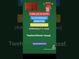 " I missed you so much " in Darija Moroccan Arabic