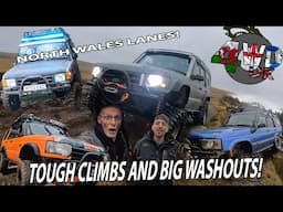 4WDUK VS LANCASHIRE LAND ROVER CLUB | Sarn Helen & Lost Lake | HUGE WASHOUTS | 4WDUK