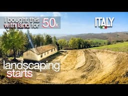 The BIGGEST improvement so far. Landscaping a steep hill in ITALY | renovation series #26