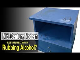 Amazing Restoration of Mid-Century Modern Nightstand with Rubbing Alcohol & Lacquer Thinner #ASMR