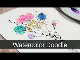 How to paint Abstract Watercolor +Doodles | Abstract Watercolor Painting | Art Therapy | Art Journal