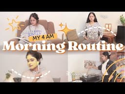 My Realistic *4 AM MORNING ROUTINE for a Productive Day | A day Full of Energy & Positive things ☀️