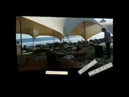 Moroccan tent on the beach by kasbahpartyrentals.com