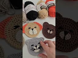 Animal-shaped coasters for cups crocheted#crochet #crochettiktok #crochetpattern