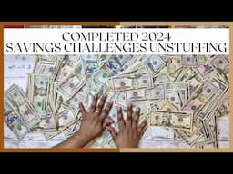 HUGE SAVINGS CHALLENGE CASH UNSTUFFING! | LOW-INCOME SAVINGS CHALLENGES | JANUARY 2025