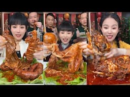 Spicy Chinese food 🌶 SOSLU ÇİN YEMEKLERİ YEME | Mukbang | (Sheep Brain + Head, Pork gut) 먹방