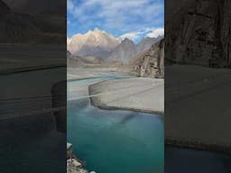 Hussaini Bridge Crossing in Winter #hussainibridge #hunzavalleypakistan