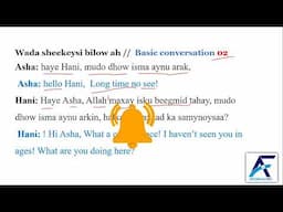 basic Somali Conversation 1and 2 dailogue [ Somali language learning ]