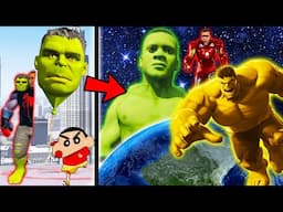 HULK BALLOON to MOST Powerful HULK in GTA 5 ! FRANKLIN SHINCHAN IRON MAN