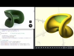 1 Page to Code $1000 Fortune Cookie-like Chair in OpenSCAD 3D Printing!