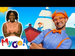 Let Me Drive the Boat ⛵ | Blippi | ASL Kids Songs | Fun Singalong