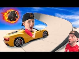 Father & Son SPORTS CAR VIDEO GAME! (1,000 Foot Death Ramp)